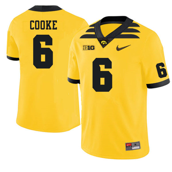 Men #6 Gavin Cooke Iowa Hawkeyes College Football Jerseys Sale-Gold